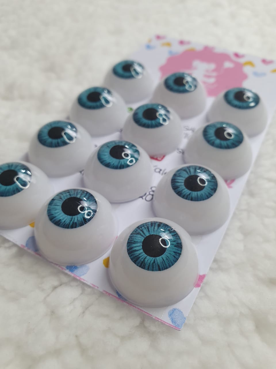6 Pares olhos acrílico Azul     selecionar tamanho 