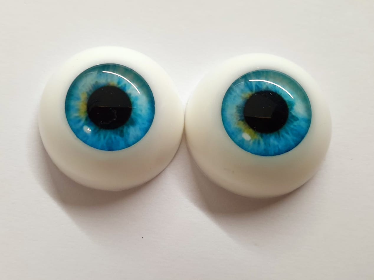 Olhos realistas azul claro 22mm. cores raras e exclusivas
