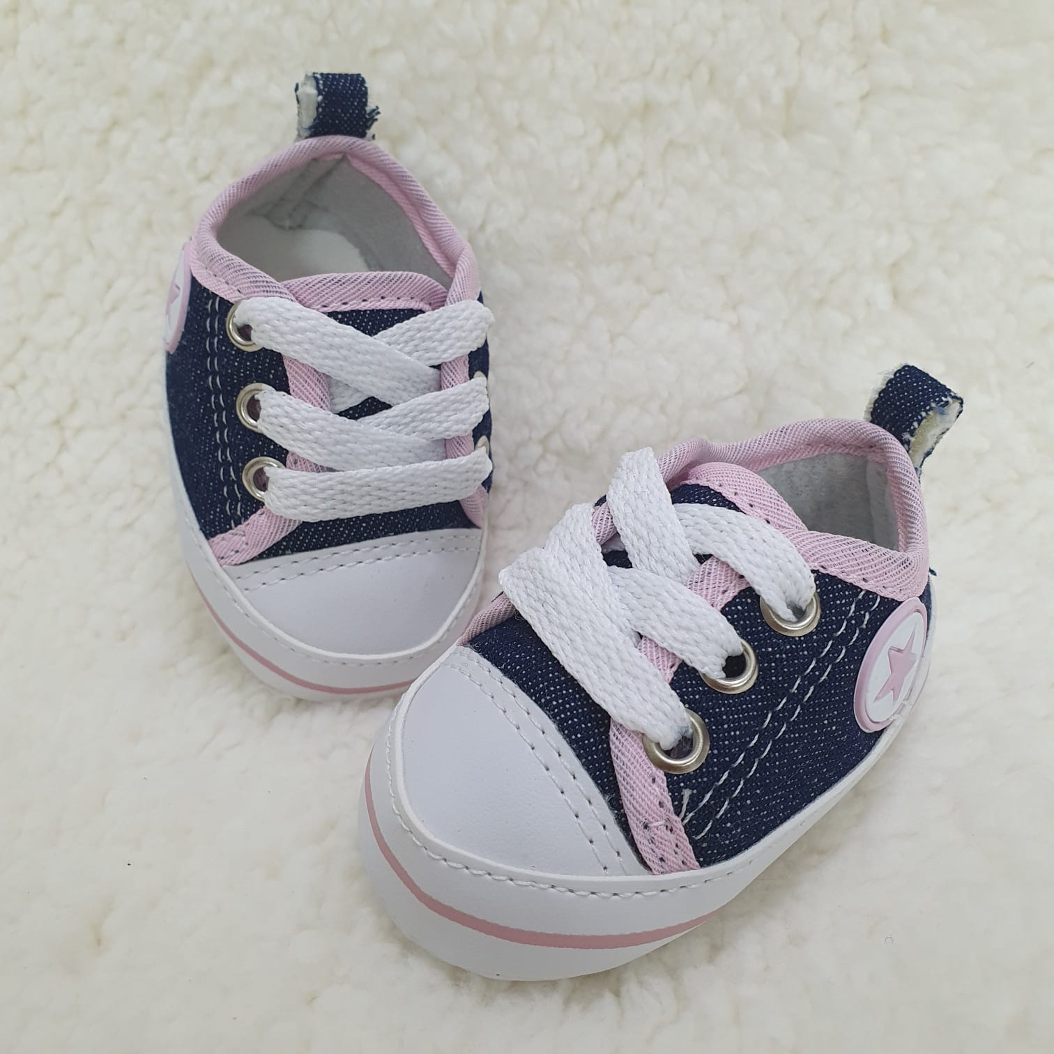 Allstar Jeans Escuro Com Rosa Bb Ateli Val Ria Gelli