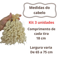 Cabelo ondulado 3 unidades