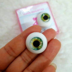 Olhos realistas verde claro 22 mm. cores exclusivas e raras